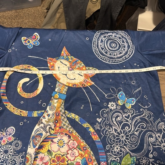 MISSLOOK Cat shirt 3X plus size Blue Casual Top lightweight cotton - Picture 7 of 10